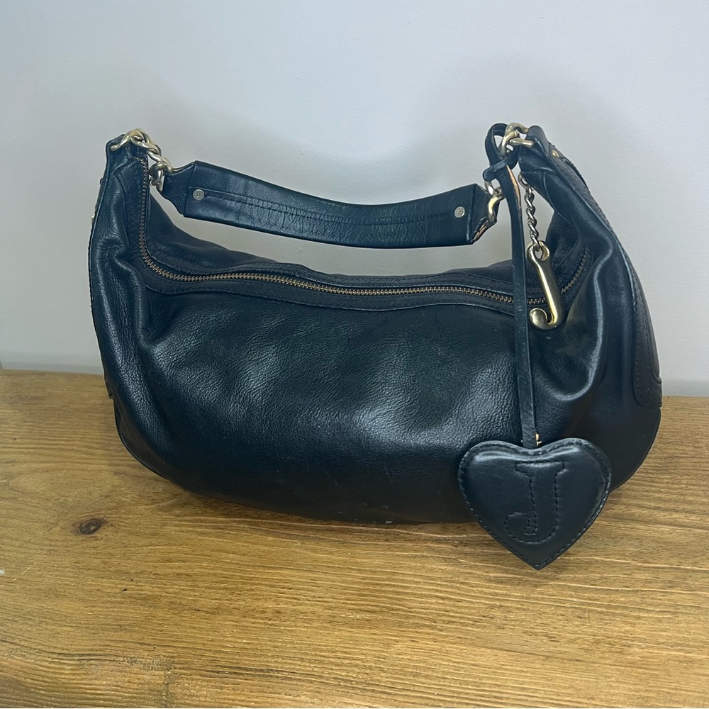 Vintage Juicy Couture Black Leather Shoulder Bag